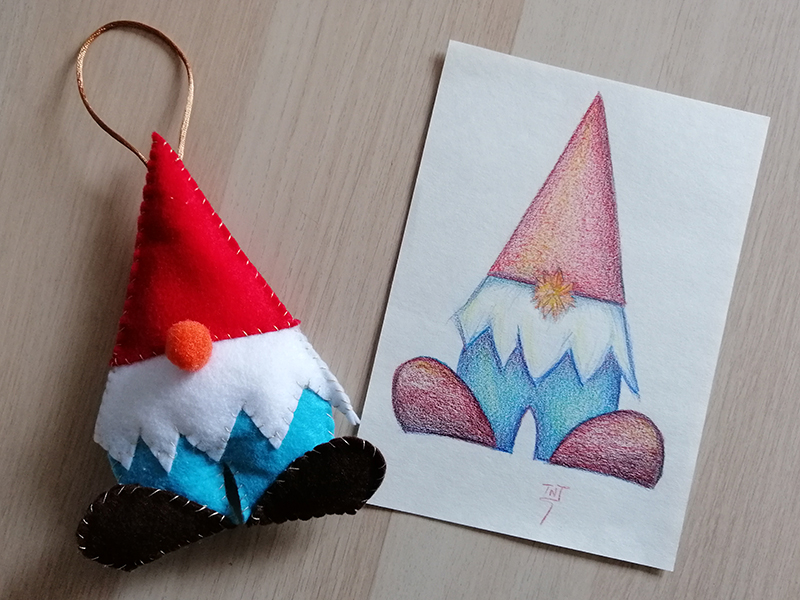 keko Tomte-Nisse y boceto